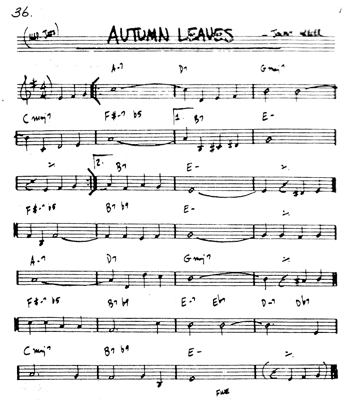 barney kessel autumn leaves pdf